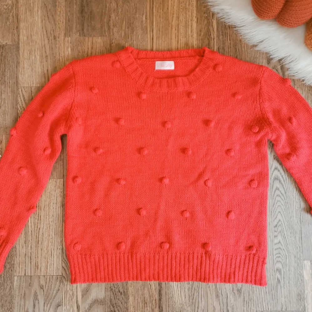 Red Pompom Sweater